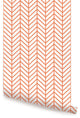 Herringbone Line Peel and Stick Vinyl Wallpaper , Orange, 24"w X 60"h