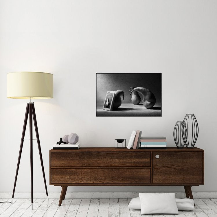 "What Are You Reading, Son?" Framed Canvas Giclee by Victoria Ivanova, 37x25"