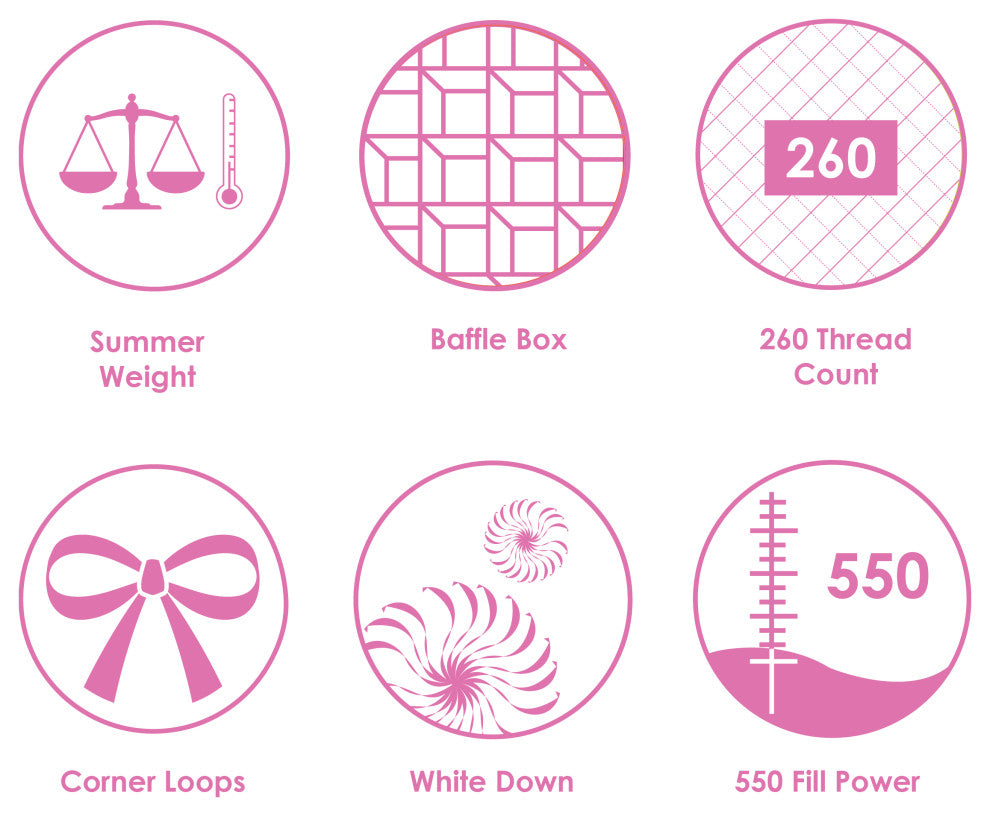 White Down Comforter, King, Summer Weight