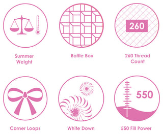 White Down Comforter, King, Summer Weight