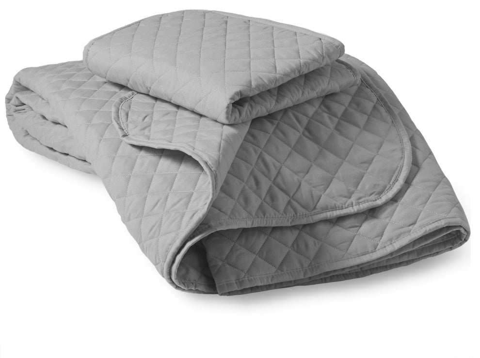 Bare Home Diamond Stitched Coverlet Set, Light Gray, Twin/Twin Xl