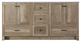 Home Living 66" Double Bathroom Vanity, Natural Oak