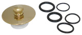 Kingston Brass Cover-Up Tub Push-Pull Drain Stopper, Polished Brass