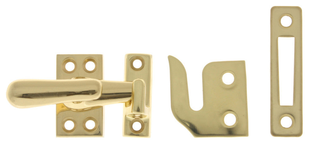 Genuine Solid Brass Small Casement Fastener, Polished Brass