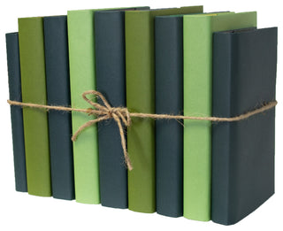 Decorative Books - Boxwood Paper Wrapped Book Bundle - 1 foot of Green Books