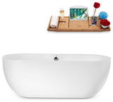67" Streamline Freestanding Tub and Tray With Internal Drain
