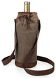 Waxed Canvas Wine Tote - Green