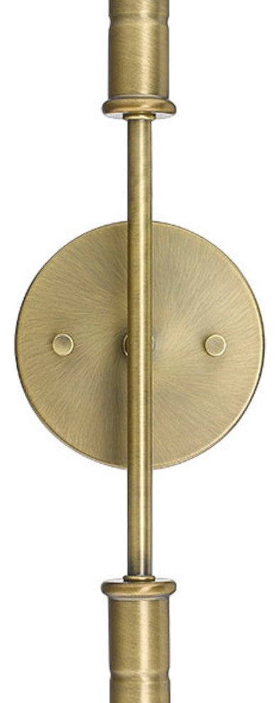 2 Light Simple Vanity Sconce for Wall Mount in Aged Brass