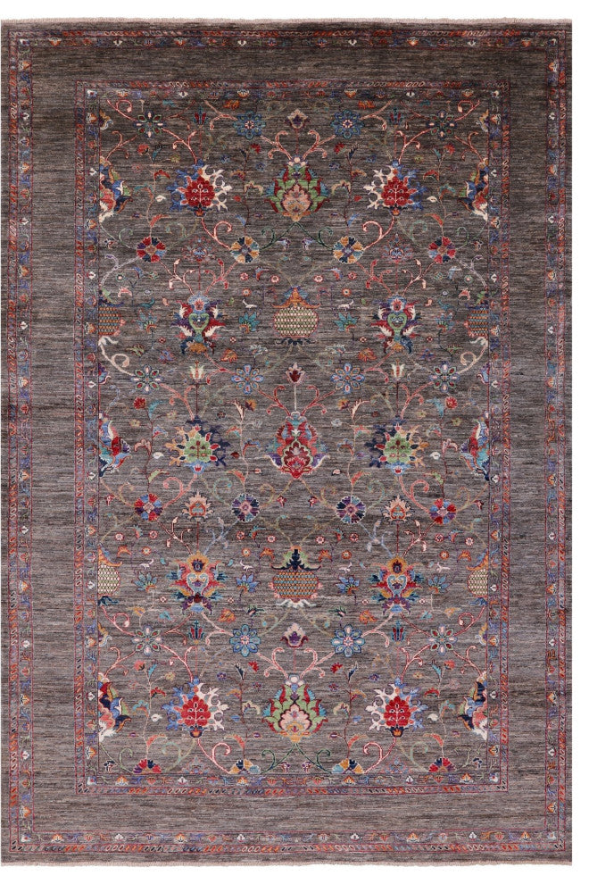 Handmade Persian Tabriz Wool Rug 6' 9" X 9' 10" Q9623