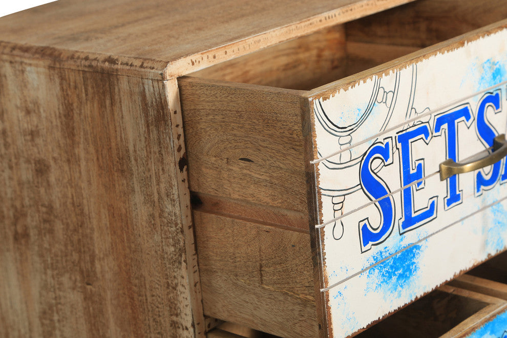 Seaside Mango Wood Chest With 3 Drawers