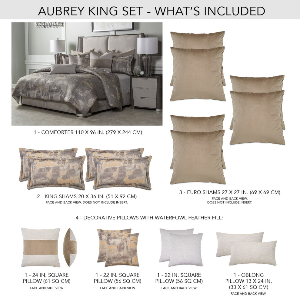 Aubrey 10-Piece King Comforter Set - Patina