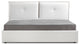 Aria King Storage Bed in White PU Leather