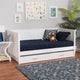 Viva Classic White Finished Wood Twin Size Daybed with Roll-Out Trundle