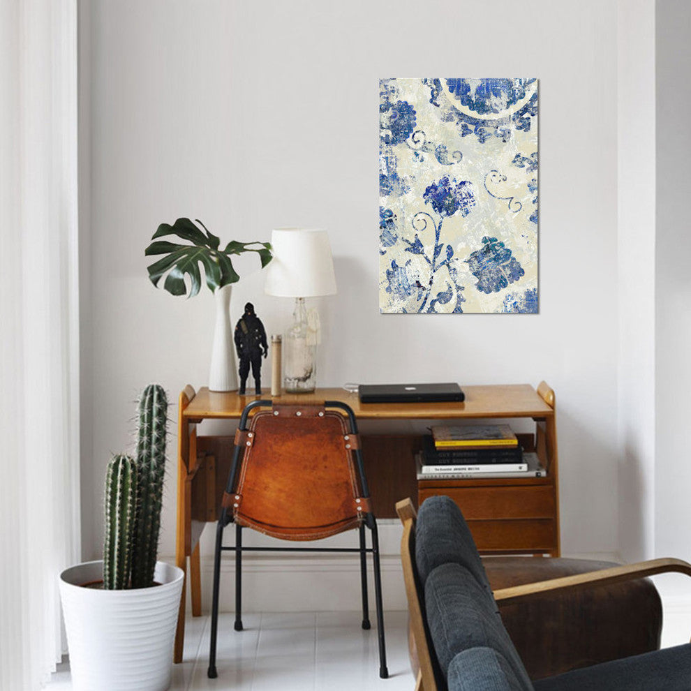 "Adornment Panel Indigo II" by Ellie Roberts, Canvas Print, 40"x26"