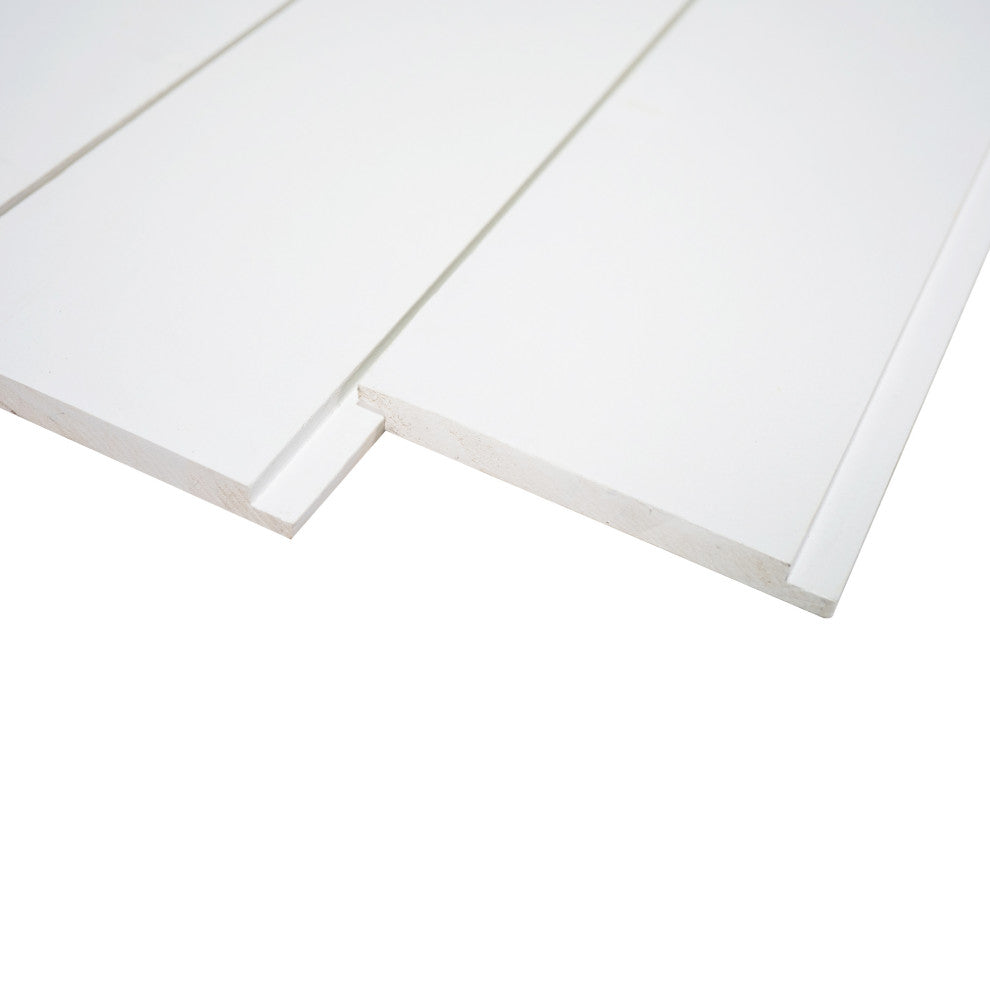 Nickel Gap Shiplap Wood Board White 9/16"x7.25"x7', 6-Piece Box