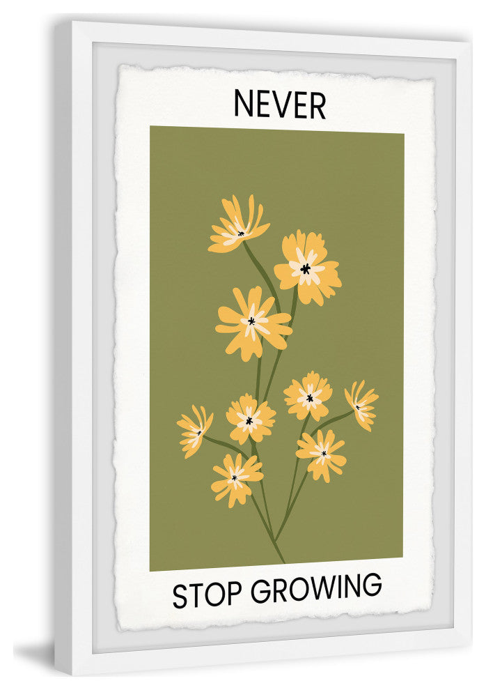 "Never Stop Growing" Framed Painting Print, 12x18