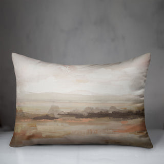 Peachy Abstract Landscape Pillow 14x20 Spun Poly Pillow