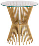 Gold Wire Side Table, Round Glass Top End Table, Glam Cocktail Table, Nightstand