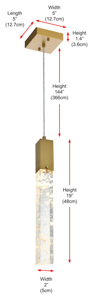 Elegant Lighting 2088D5 Aurora 5"W Crystal Mini Pendant - Satin Gold