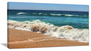 "Atlantic Beach With Foaming Waves" Seascape Art Canvas, 40"x20"