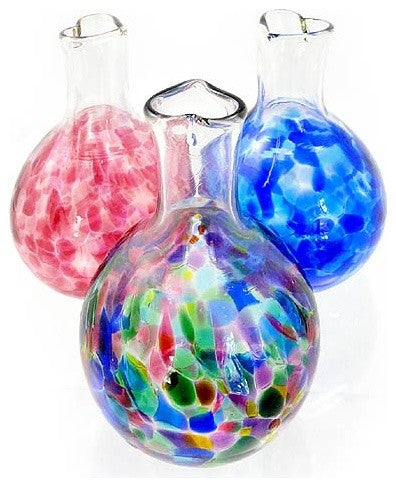 American Made Blown Glass Heart-Stemmed Bud Vase, Rainbow