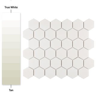 Gotham 2" Hex White Porcelain Floor and Wall Tile
