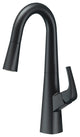 Vaughn Single Handle Pull-Down Prep Faucet, Satin Black