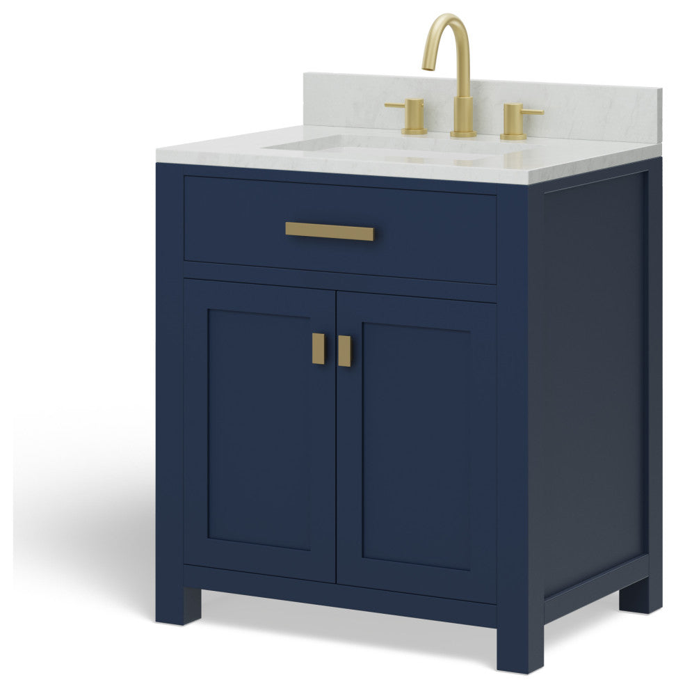 The Polaris Bathroom Vanity, Monarch Blue, 30", Single Sink, Freestanding