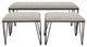 Metal Bench With Upholstered Seats, Set of 3, Gray