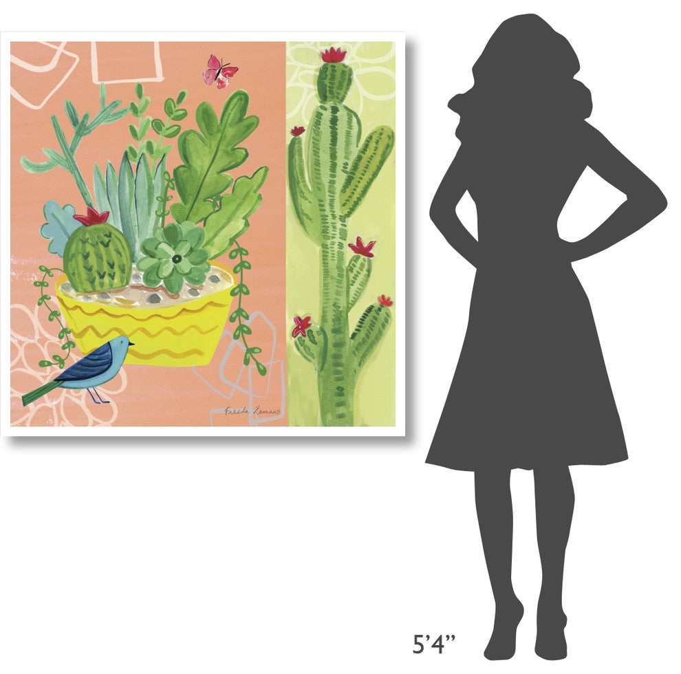 "Cacti Garden IV" Digital Paper Print by Farida Zaman, 42"x42"
