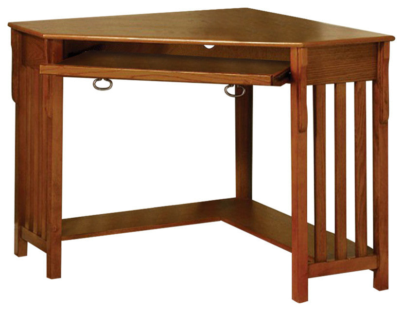 Benzara BM123324 Toledo Contemporary Corner Desk, Medium Oak