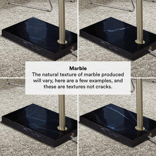 Brightech Logan - Contemporary Arc Floor Lamp w. Marble Base, Classic Black