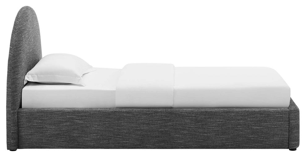 Resort Upholstered Fabric Arched Round Twin Platform Bed