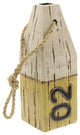 Ceramic Rope Buoy Vase, Yellow And Off White