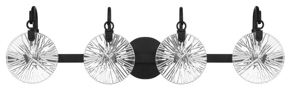 Addison 4-Light Bathroom Vanity Light, Matte Black