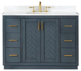 Gazsi 48" Single Bathroom Vanity Set in Charcoal Blue without Mirror
