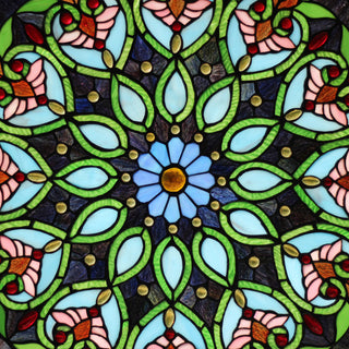 CHLOE Lighting ARABELLA Tiffany-Style Victorian Stained Glass Window Panel