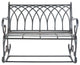 Outdoor Rocking Bench, Metal Construction and Scrollwork in Black Rust Finish