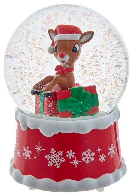 Kurt Adler 100MM Rudolph, Present Water Globe