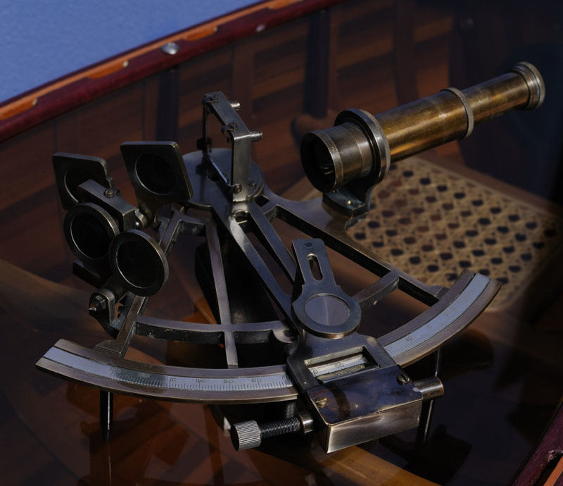 Nautical Sextant In Wood Box (Large)