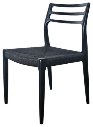 Java Ash Wood Dining Chair, Set of 2, Black