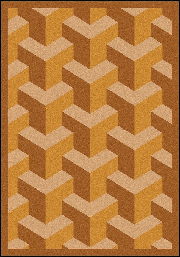 Kaleidoscope Rug, Rooftop, 5'4"x7'8", Wheat