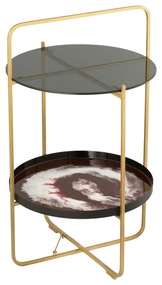 TOV Furniture Enamel Plum/White Side Table