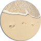 Footprints In Sand On The Beach, Modern Seascape Round Wall Art, 11"