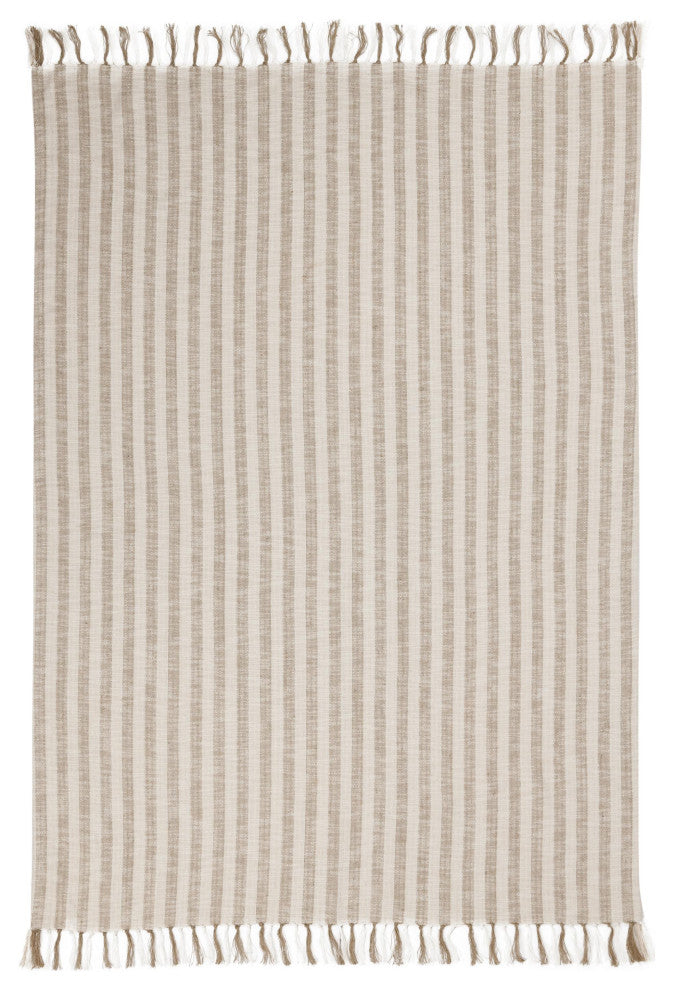 Linna 100% Cotton 50"x70" Throw Blanket Blanket, Ivory