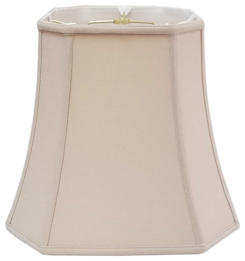 Royal Designs Square Cut Corner Basic Lampshade, Antique Gold, Linen Beige, 9x14