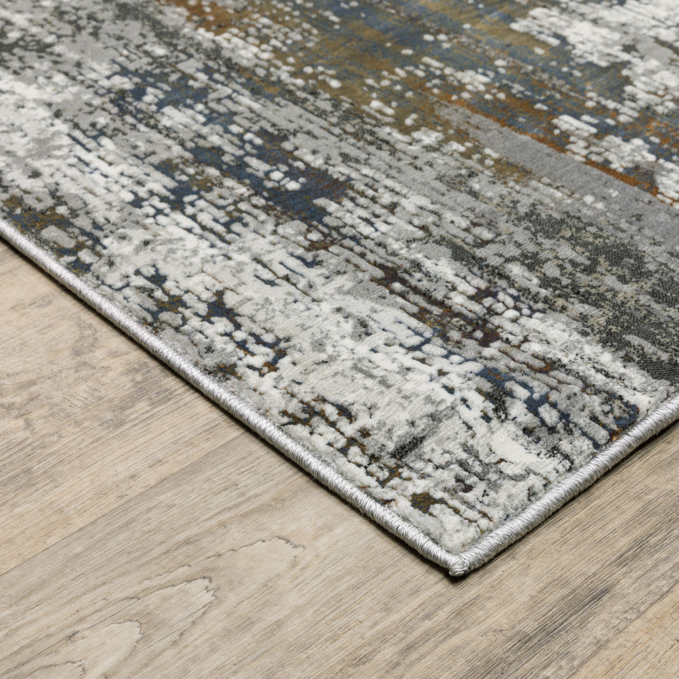 Galion Abstract Shading Charcoal/Grey Indoor Area Rug, 7'10"x10'10"