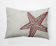 14x20" Large Starfish Nautical Decorative Indoor Pillow, Ligonberry Red