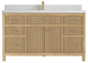 Sonoma 60 Single Bathroom Vanity in Light Natural Teak with 2" Carrara Quartz