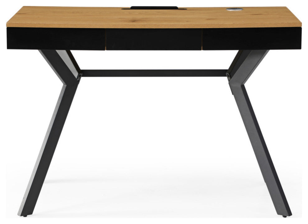 Loft Lyfe Magdalene Desk, 3 Storage Drawers, Natural/Black